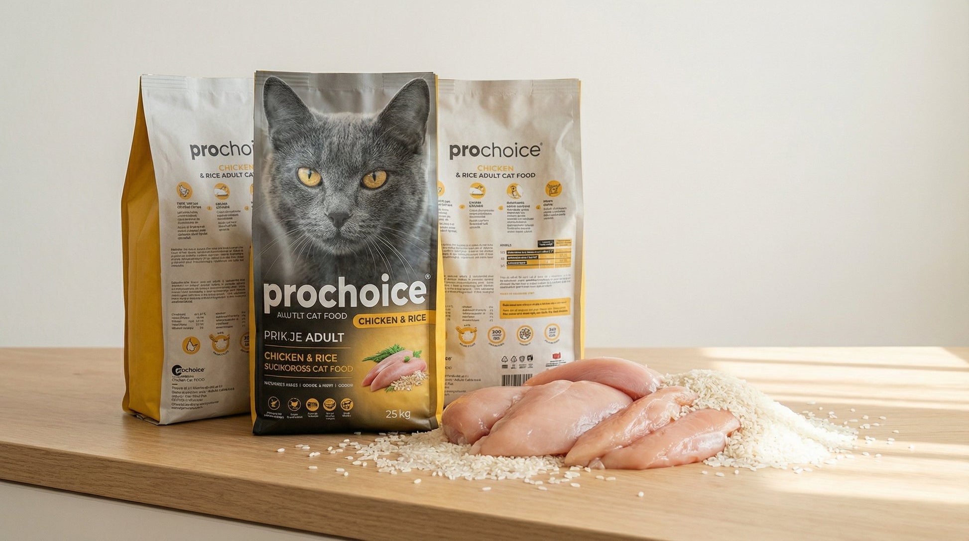 PRO CHOICE Chicken & Rice Adult Cat Food – Complete Daily Nutrition for Adult Cats (2KG & 15KG) RizFraz World