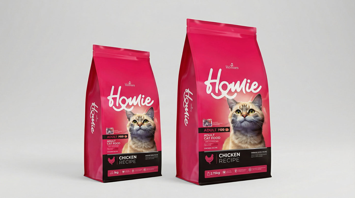 Homie Adult Cat Food 28/13 – High Protein Nutrition for Active Adult Cats (1.5KG / 2.75KG/15KG) RizFrazWorld