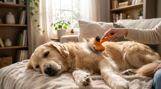 Simple Push Brush for Cats & Dogs – Easy Hair Removal Grooming Brush for Pets RizFraz World