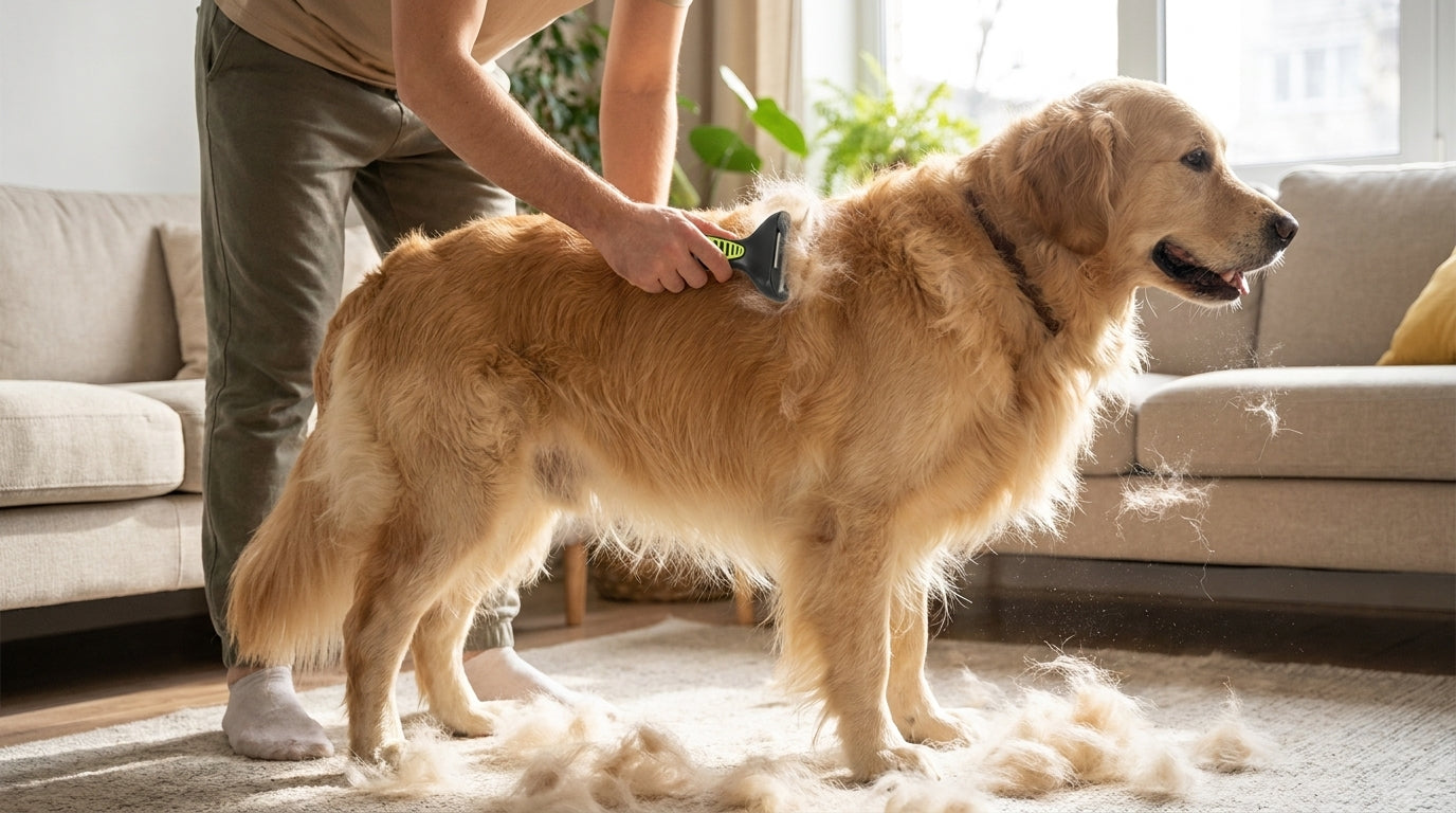 Nunbell Furminator Large for Dogs & Cats – Professional Deshedding Tool for Heavy Shedding Control RizFraz World