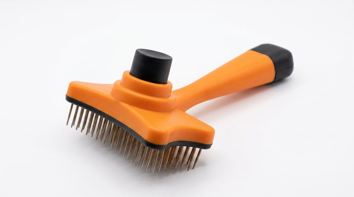 Simple Push Brush for Cats & Dogs – Easy Hair Removal Grooming Brush for Pets RizFraz World