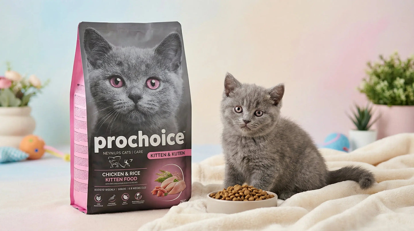 PRO CHOICE Chicken & Rice Kitten Food 2KG | Complete Dry Food for Kittens RizFraz World