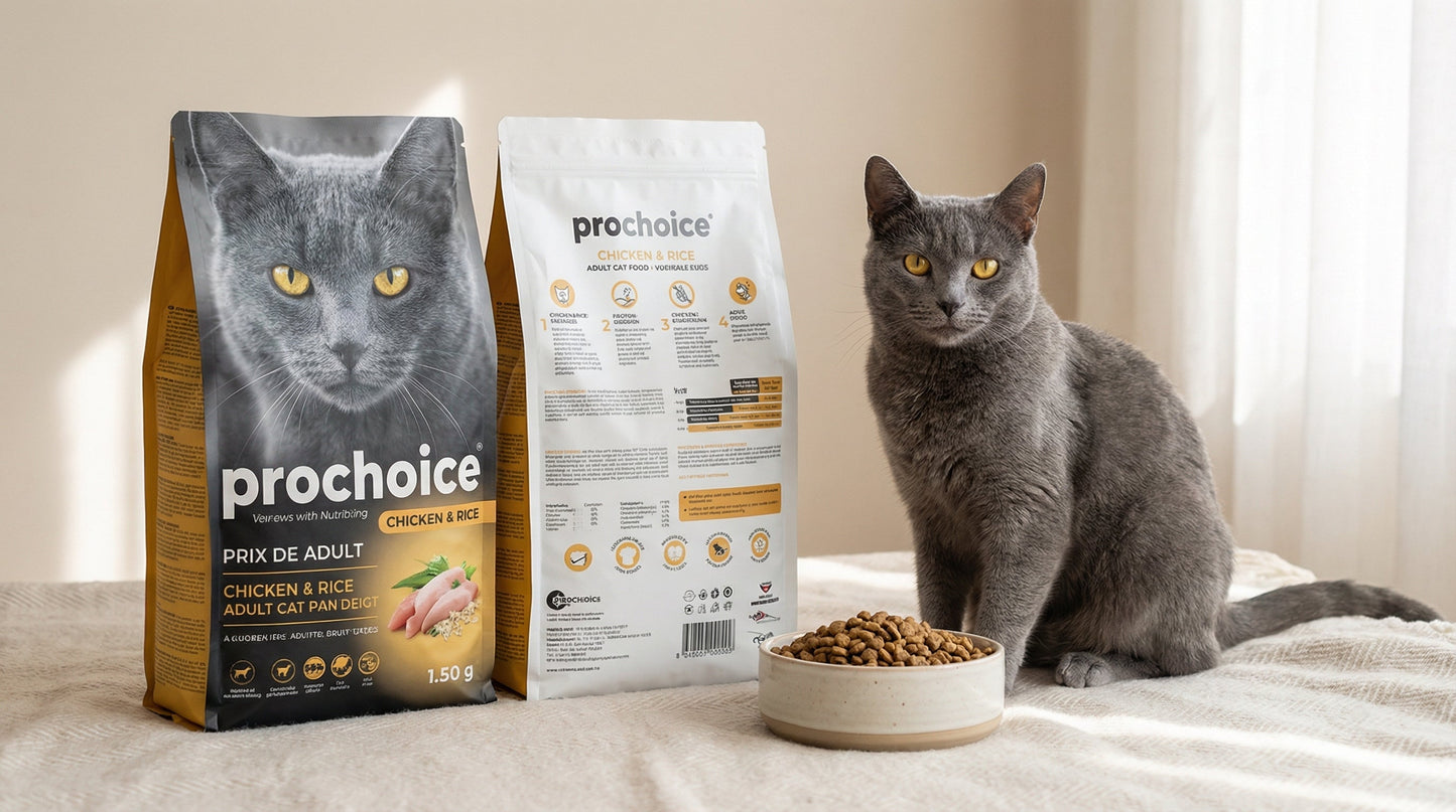 PRO CHOICE Chicken & Rice Adult Cat Food – Complete Daily Nutrition for Adult Cats (2KG & 15KG) RizFraz World