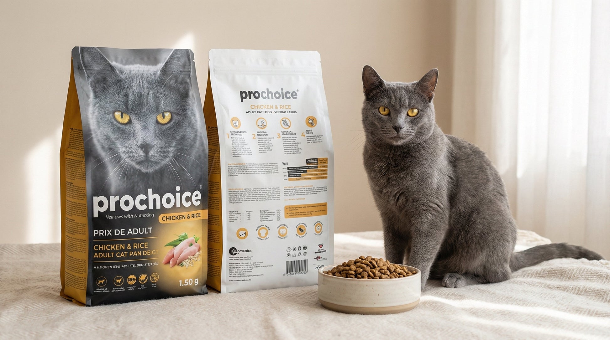 PRO CHOICE Chicken & Rice Adult Cat Food – Complete Daily Nutrition for Adult Cats (2KG & 15KG) RizFraz World