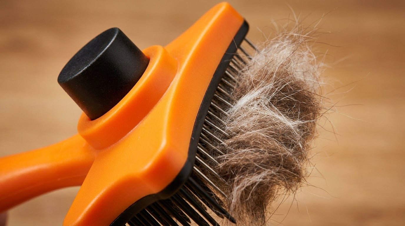 Simple Push Brush for Cats & Dogs – Easy Hair Removal Grooming Brush for Pets RizFraz World