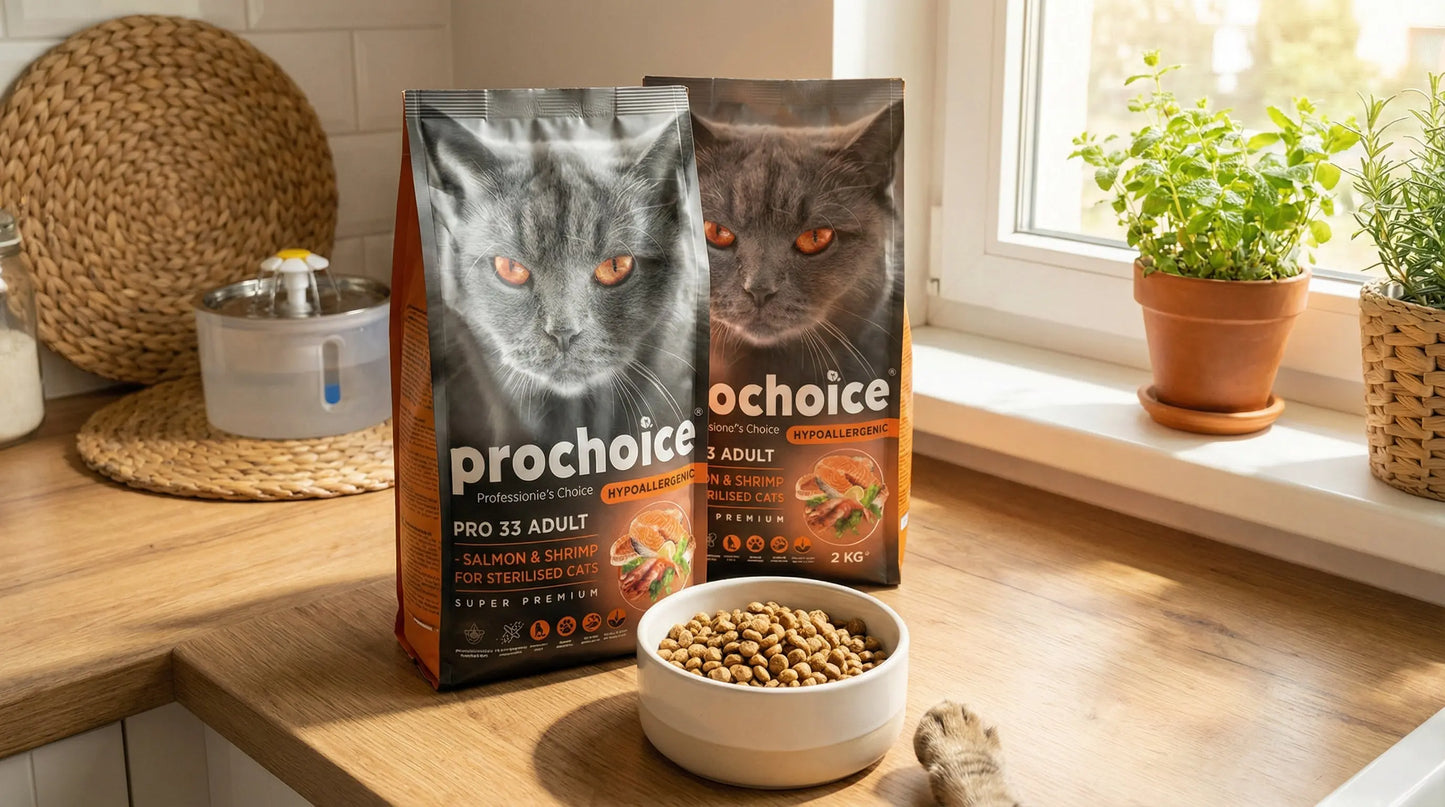 PRO CHOICE Sterilised Cat Food – Salmon & Shrimp | Balanced Dry Nutrition (2kg / 15kg) RizFrazWorld