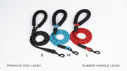 Imported Round Rope Leash with Rubber Handle for Dogs (S, M, L) – Strong, Comfortable & Durable RizFraz World