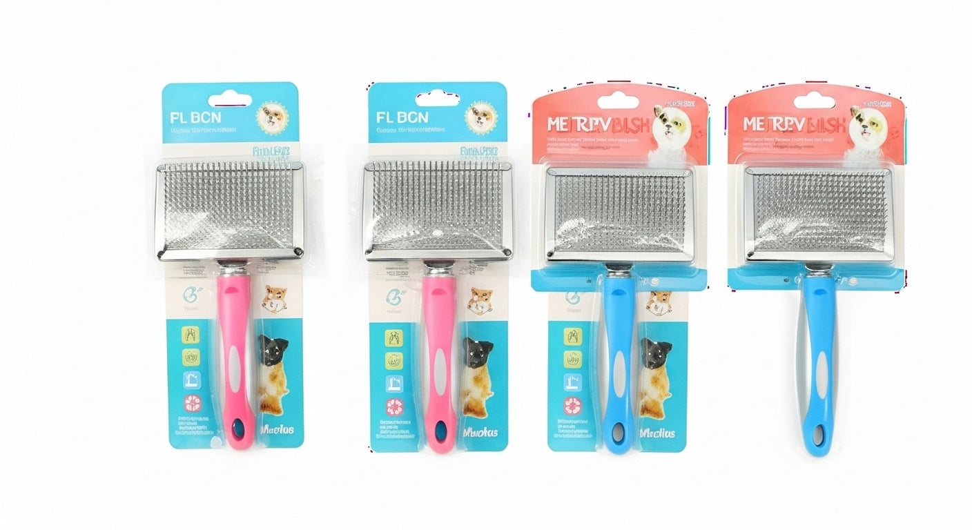 Steel Slicker Brush for Cats & Dogs (S, M, L, XL) – Durable Grooming Brush for Shedding & Detangling RizFraz World
