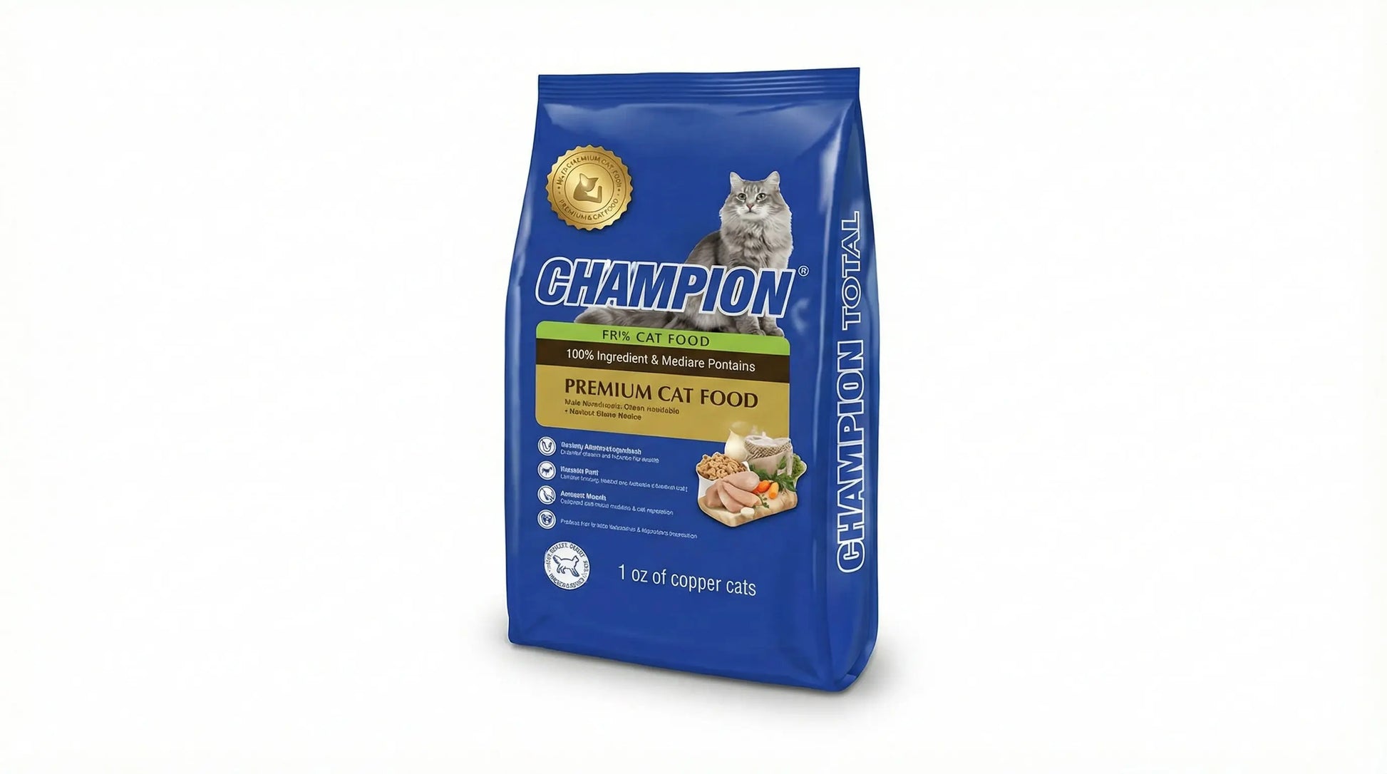 Champion Cat Food All Life Stages – Complete Nutrition for Kittens & Adult Cats (500g / 1.5kg / 5kg / 10kg) RizFraz World
