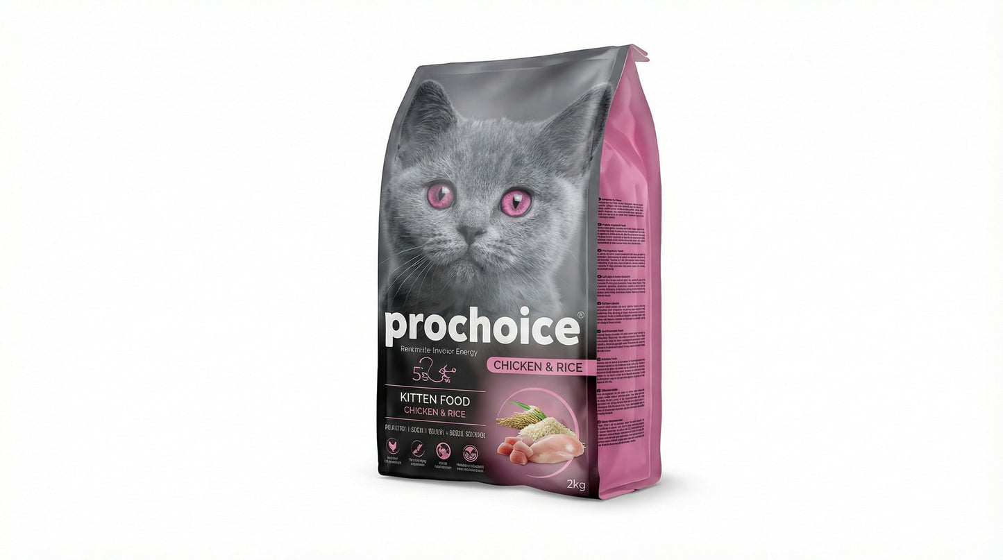 PRO CHOICE Chicken & Rice Kitten Food 2KG | Complete Dry Food for Kittens RizFraz World