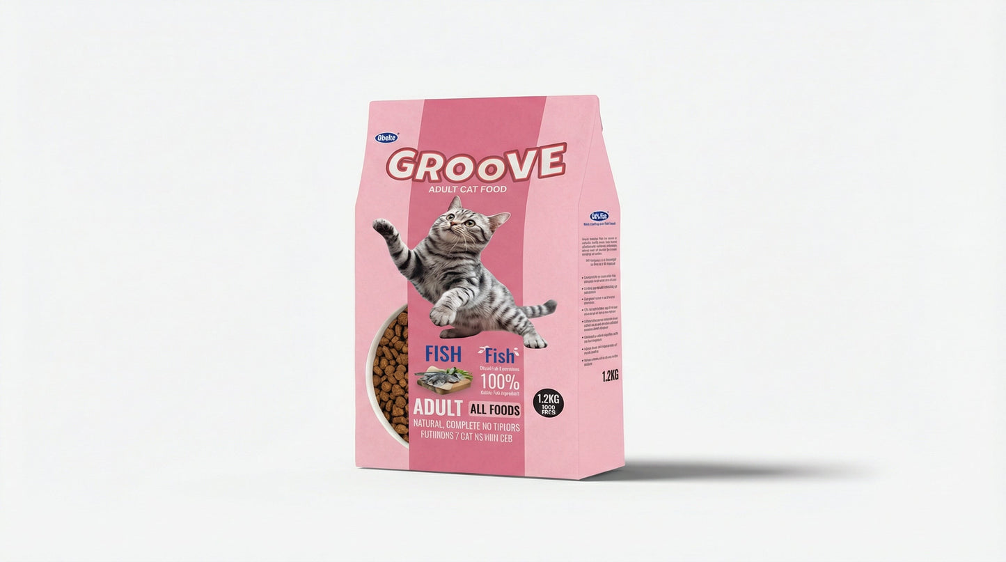 Groove Adult Cat Food 1.2KG – Beef or Fish Recipe for Healthy Digestion & Daily Energy RizFraz World