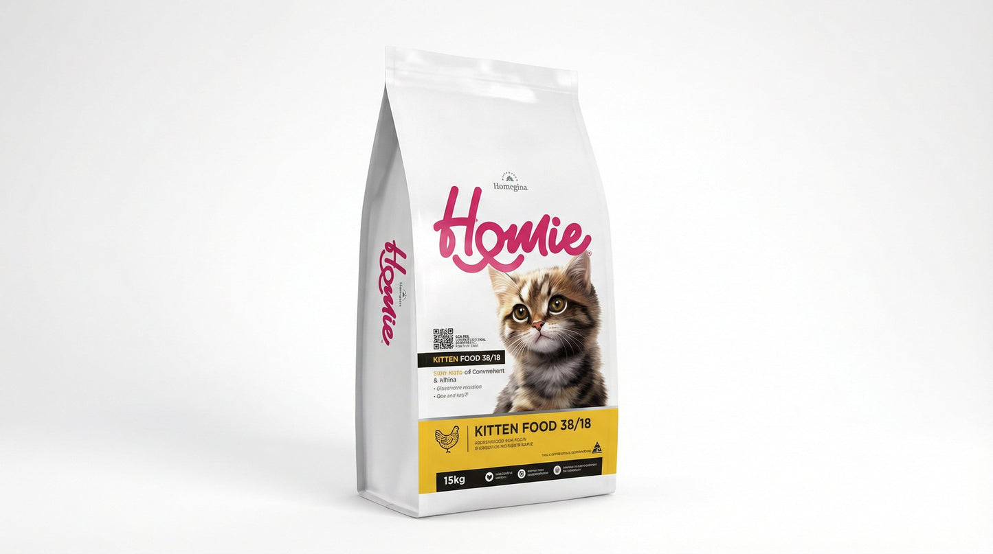 Homie Kitten Food 38/18 – High-Protein Nutrition for Healthy Growth & Development (1.5KG / 2.75KG / 12KG) RizFraz World
