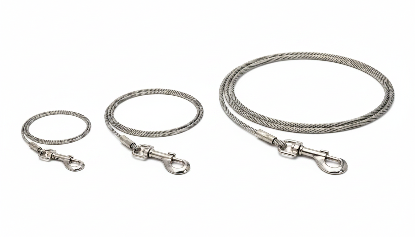 Wire Dog Leash (S, M, L) – Strong & Durable Chew-Resistant Pet Leash for Dogs RizFraz World