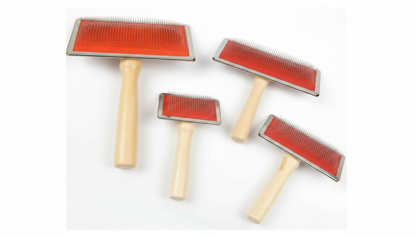 Wooden Slicker Brush for Cats & Dogs (S, M, L, XL) – Professional Grooming Brush for Shedding & Detangling RizFraz World